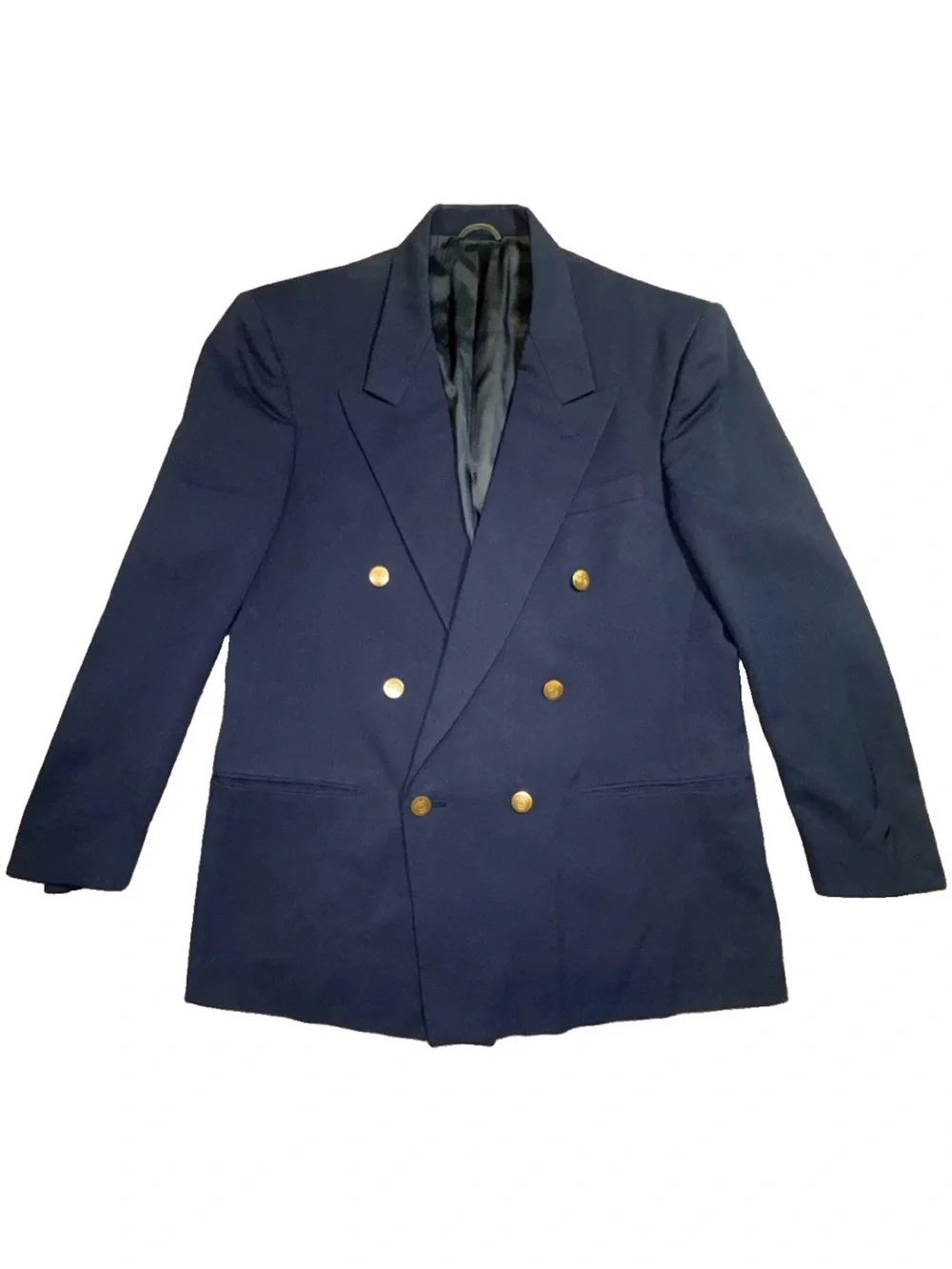 Christian Dior Monsieur Blazer 42R Navy Double Breasted Gold Buttons
